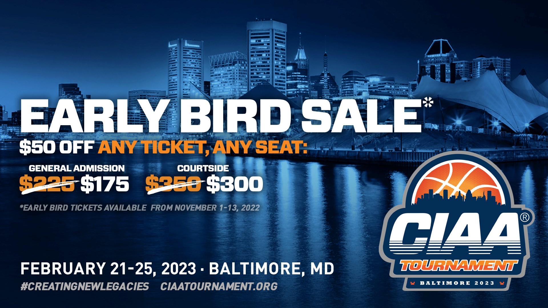 Early Bird Tickets On Sale November 1 for 2023 CIAA Basketball Tournament