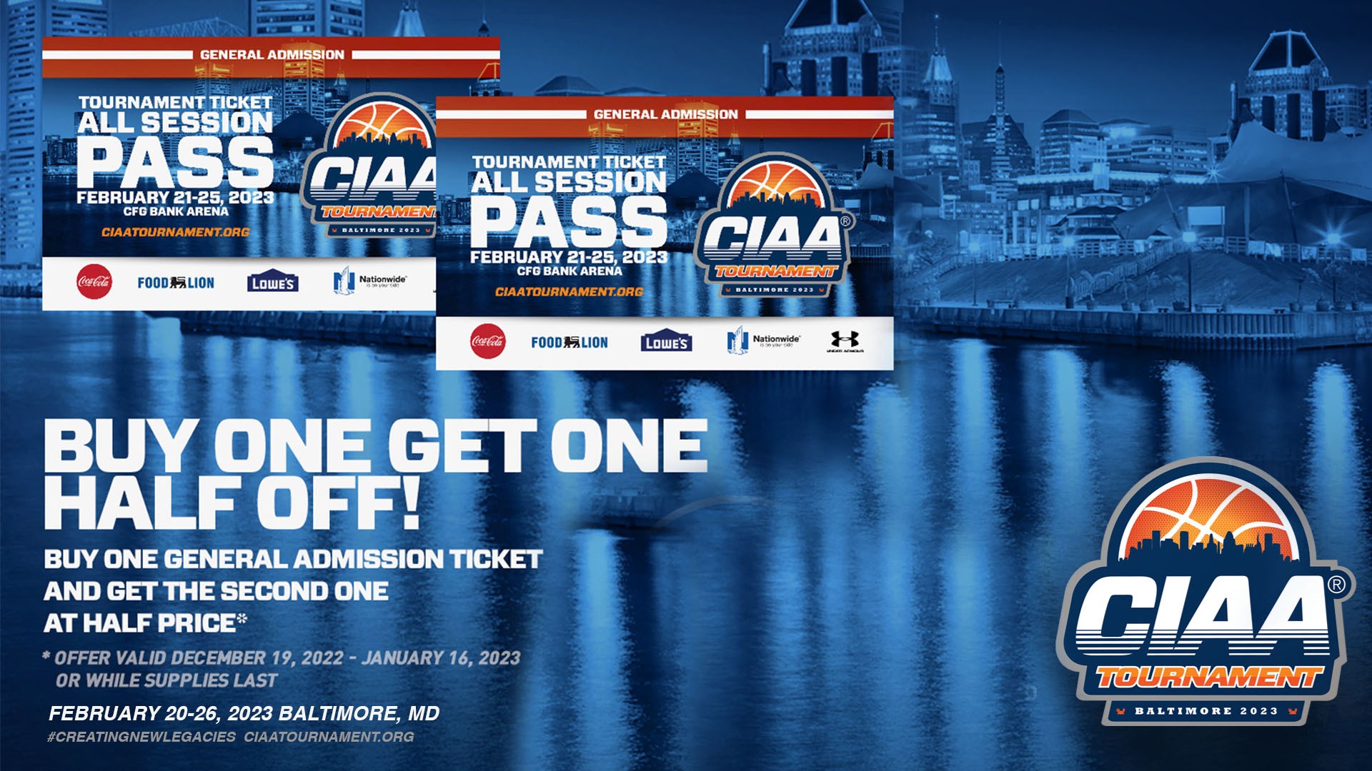 BOGO Ticket Packages on Sale Now for the 2023 CIAA Basketball Championship Tournament in Baltimore