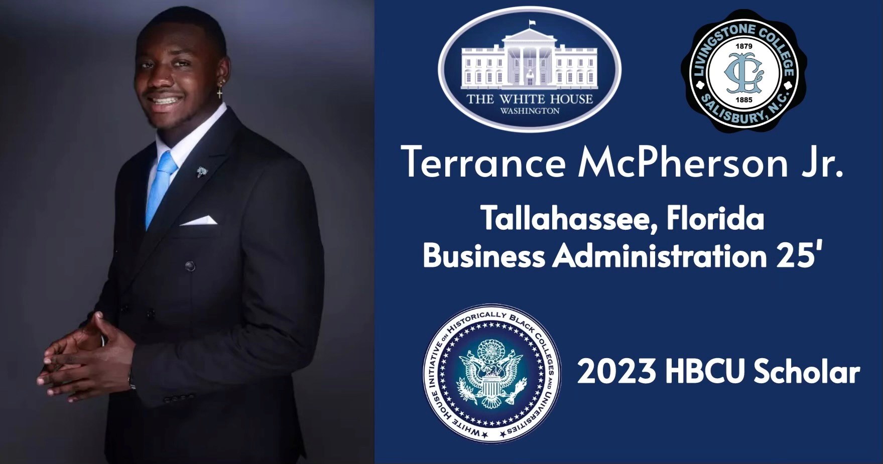 Terrance McPherson Jr. selected to be a 2023 HBCU White House Scholar