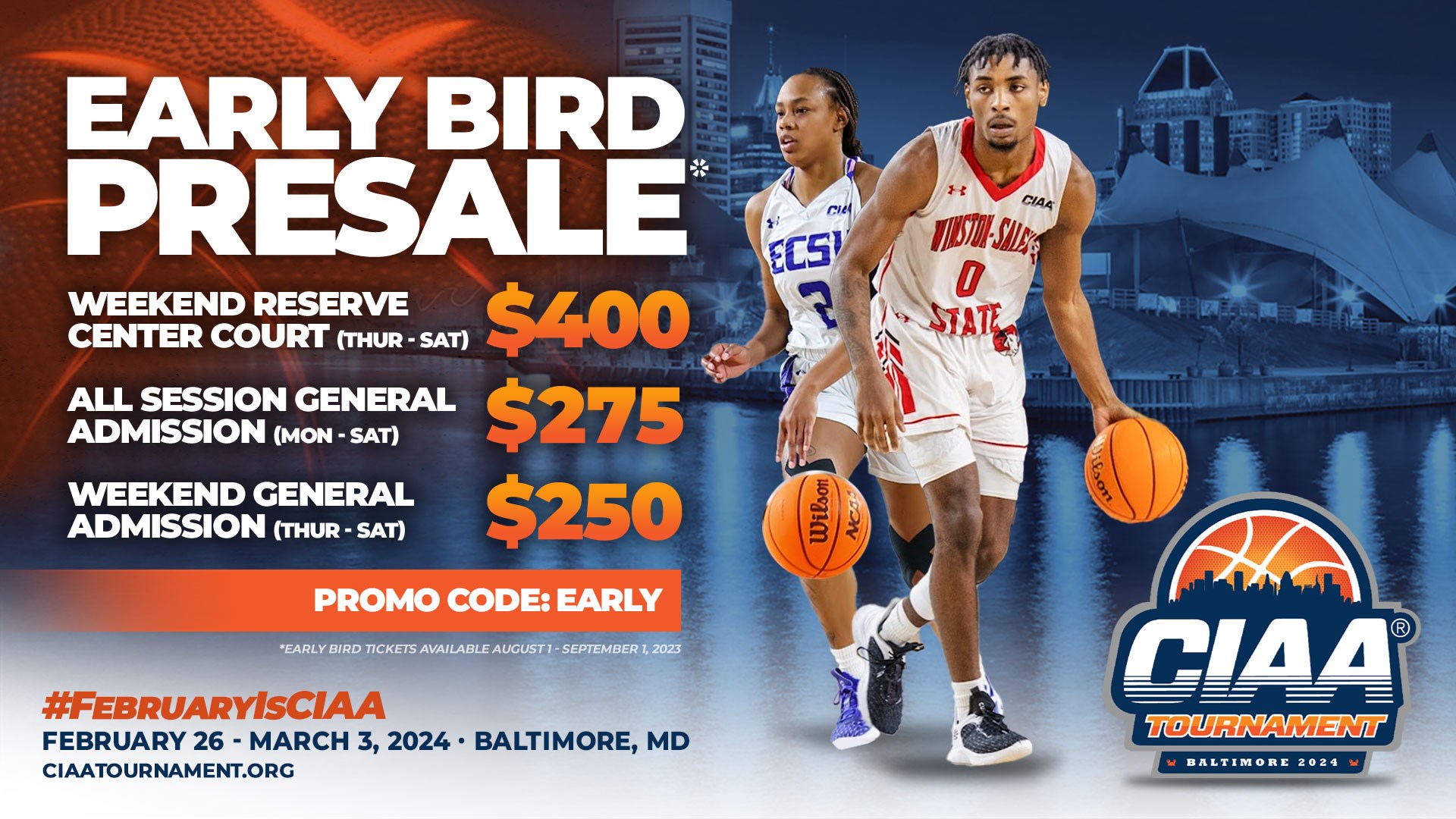 Early Bird Tickets on Sale August 1 for 2024 CIAA Basketball Championship Tournament